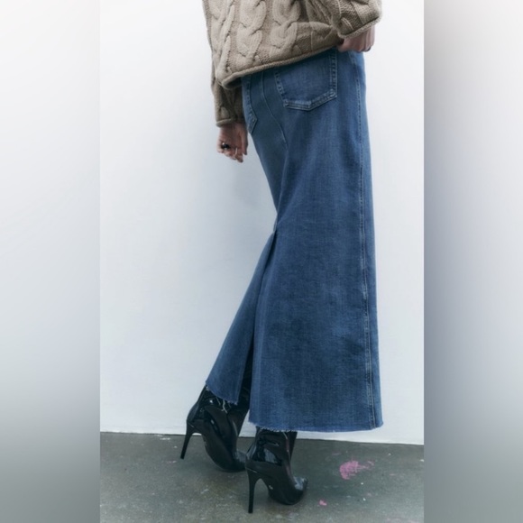 SOLD - Zara Maxi Denim Skirt - Picture 2 of 8
